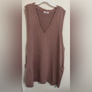 HOTOUCH Sweater Vest Oversized V Neck Sleeveless Knit Pullover Vest Dress XL